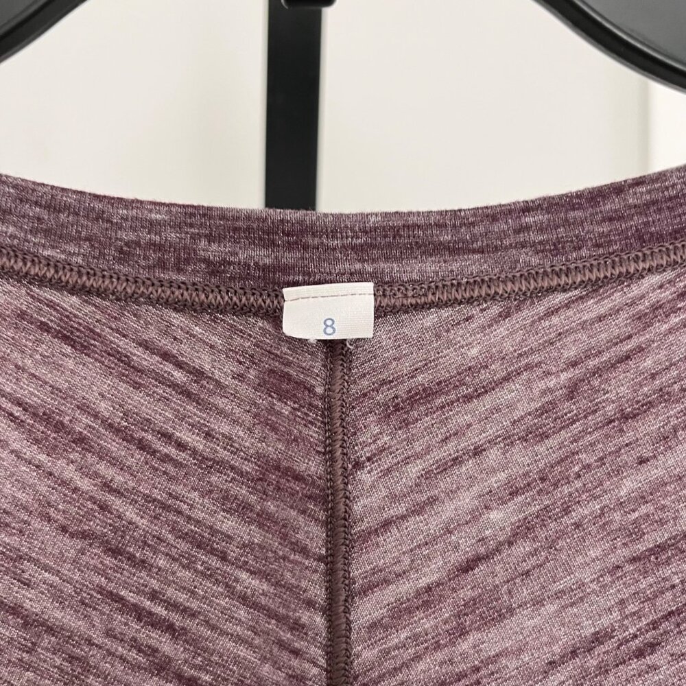 Lululemon Meant To Move Long Sleeve in Heathered Black Cherry Size 8 - Picture 5 of 10